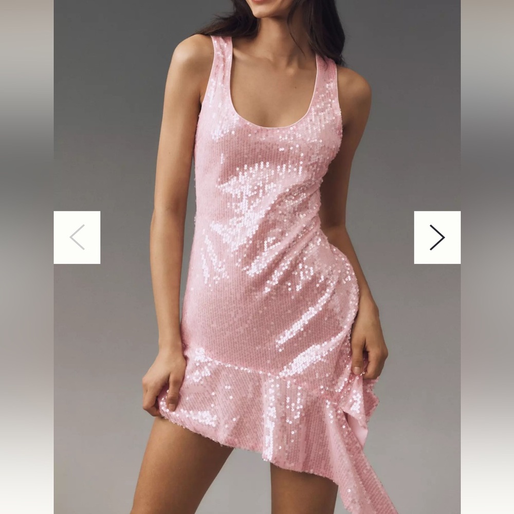 Anthropologie Endless Rose Sequin Waterfall Tank Dress, Size XS